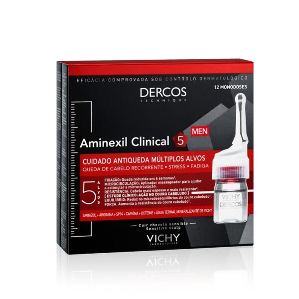 Dercos Aminexil Clinical 5 Homem - 12 ampolas