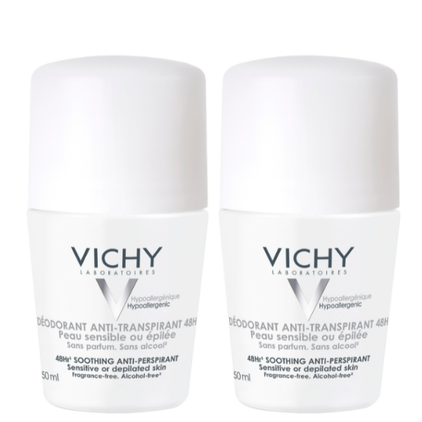 Vichy Desodorizante Antitranspirante 48Horas Pele Sensível Roll On Duo 2x50ml