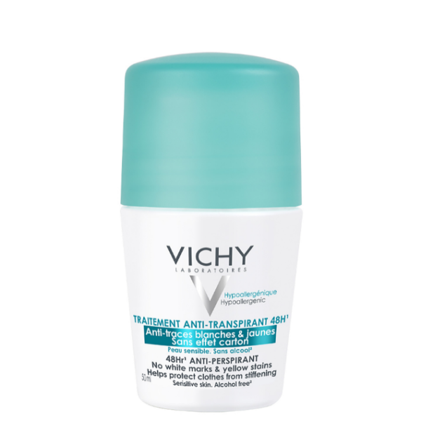 Vichy Antitranspirante 48h Antimanchas Brancas & Amarelas Roll On 50ml