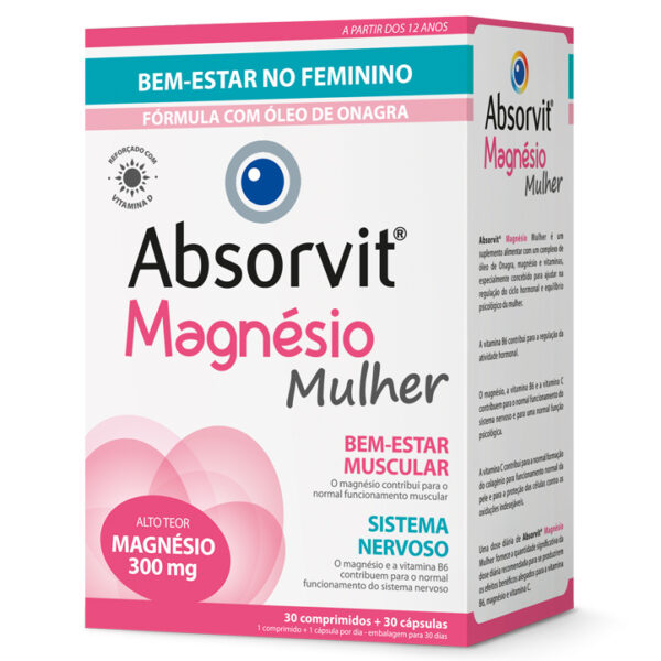Absorvit Magnésio Mulher 30 comprimidos + 30 cápsulas