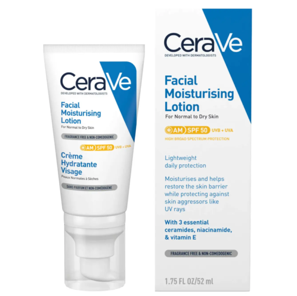Cerave Loção Facial Hidratante SPF50 52ml