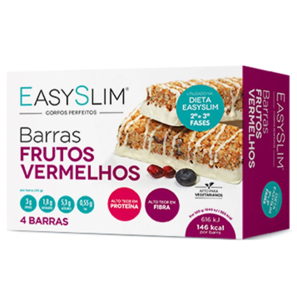Easyslim Barras Frutos Vermelhos 4 x 42g