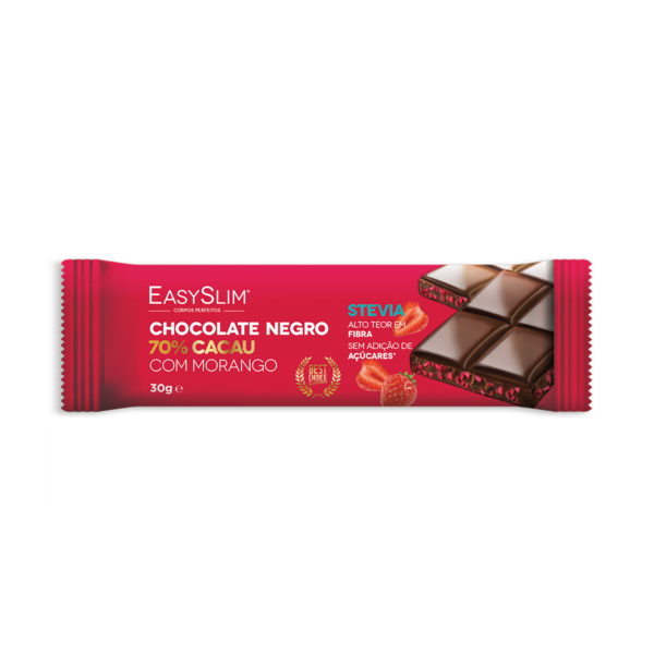 Easyslim Chocolate Negro com Morango 70% Cacau 30g