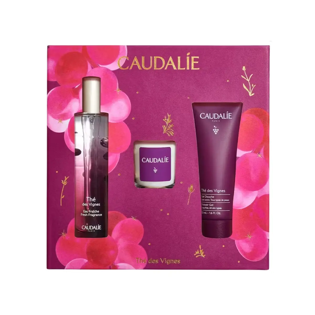 Caudalie Thé des Vignes Eau Fraîche 50ml + OFERTA Vela 35g e Gel de Duche 50ml