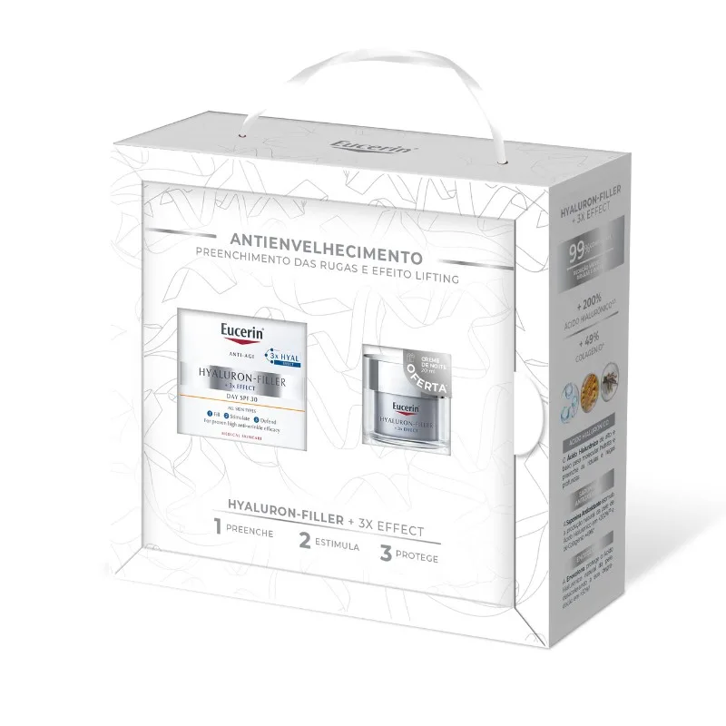 Eucerin Hyaluron-Filler 3x Effect Creme de Dia SPF30 50ml + OFERTA Creme de Noite 20ml