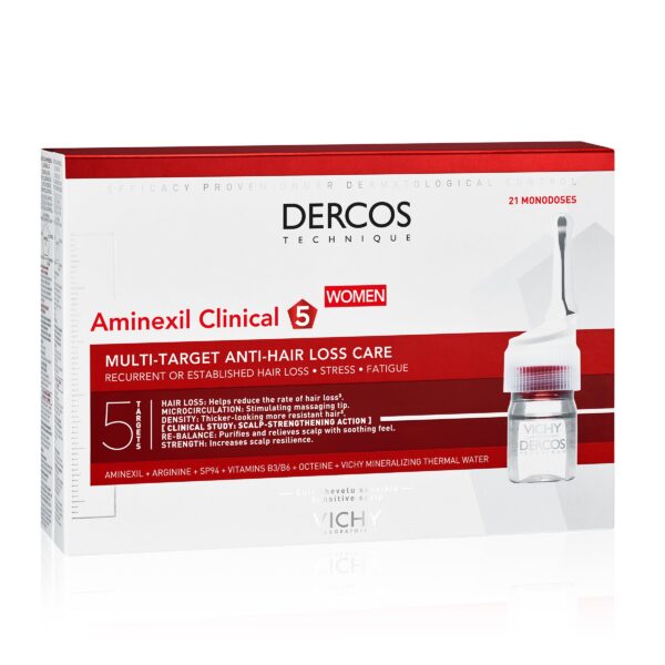 Dercos Aminexil Clinical 5 - Mulher - 21 ampolas